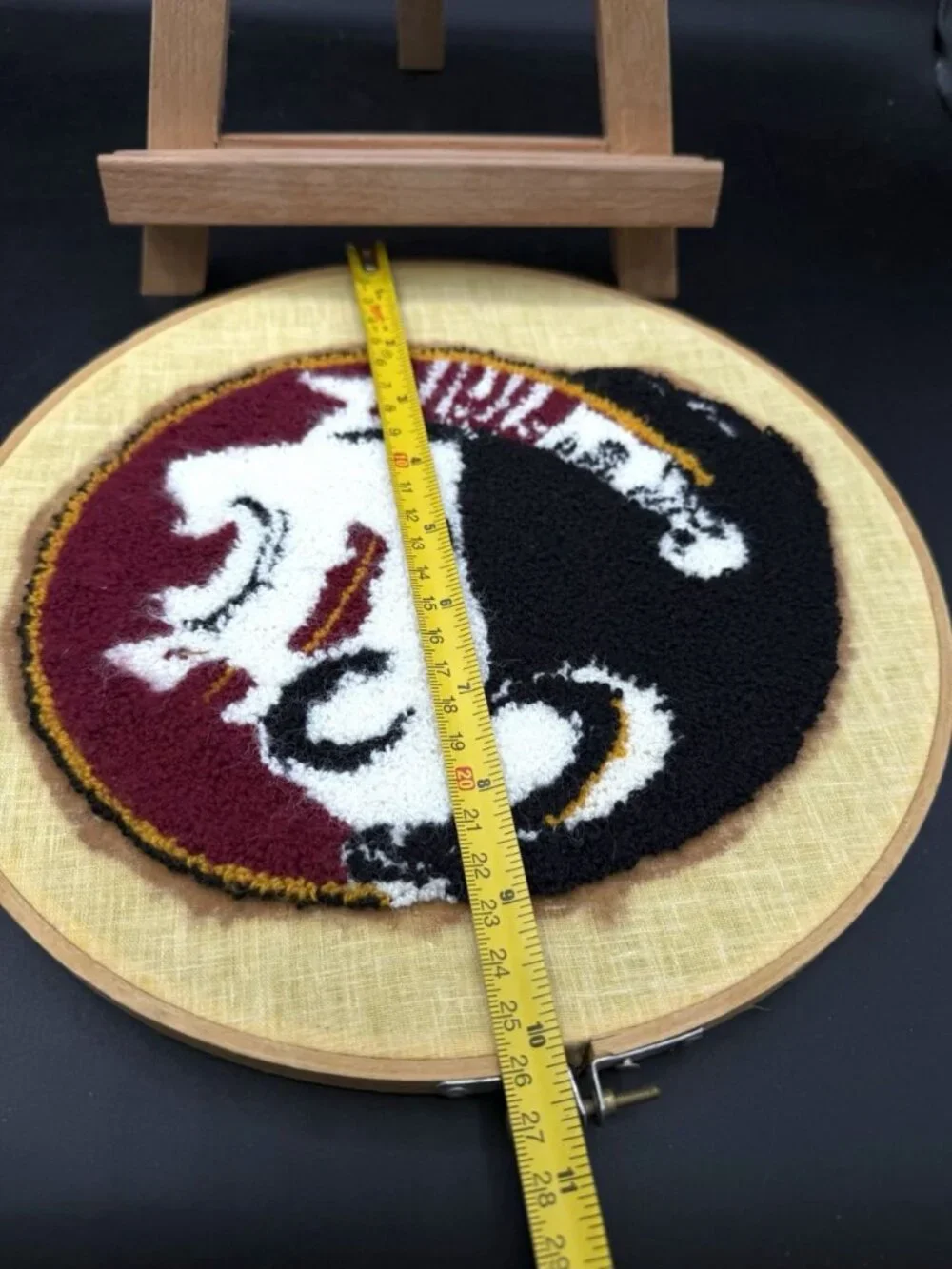 Cross Stitch Florida State Seminoles 10” Round Red Black White College